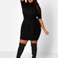 Want You Back Belted Turtleneck Bodycon Mini Dress
