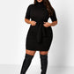 Want You Back Belted Turtleneck Bodycon Mini Dress