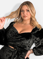 Wrapped In Your Love Wrap Crushed Velvet Top